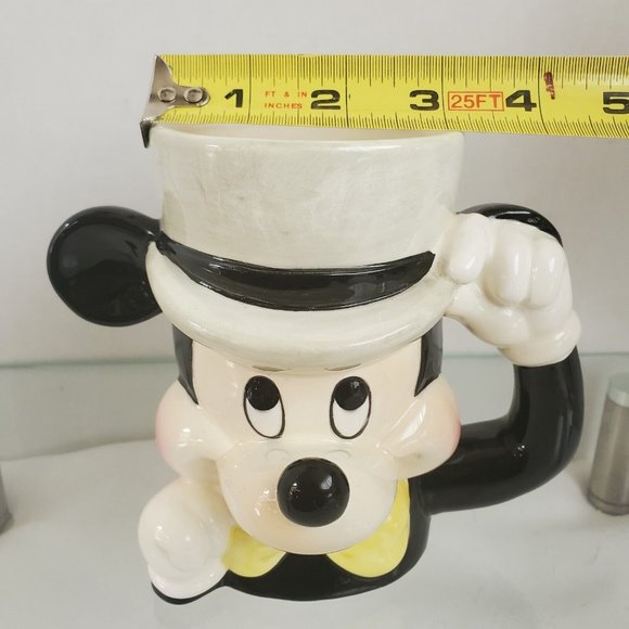 Vintage Disney Ceramic Mickey Mouse 3D Figure Head Coffee Tea Mug Cup Japan 5” - Picture 10 of 11